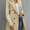 Women Fashion Long Trench Coats Solid