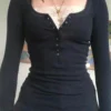 Women Spring Fall Shirts Y2K Aesthetic